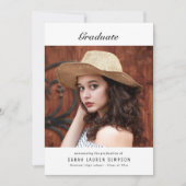 Invitation Dîner de graduation photo simple et élégant (Devant)