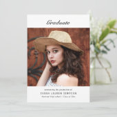 Invitation Dîner de graduation photo simple et élégant (Debout devant)