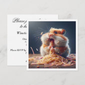 Invitation Dîner de Hamster amusant, Hamster (Devant / Derrière)