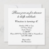 Invitation Dîner de Hamster amusant, Hamster (Dos)