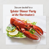 Invitation dîner de homard au texte personnalisé (Devant / Derrière)