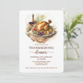 Invitation Dîner de la dinde de Thanksgiving Fête d'automne d (Debout devant)