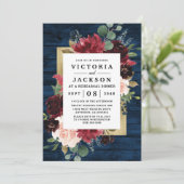 Invitation Dîner de la Marine Blue Burgundy Blush et de la Ré (Debout devant)