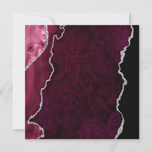 Invitation dîner de la répétition d'agate en bordeaux et en a (Dos)