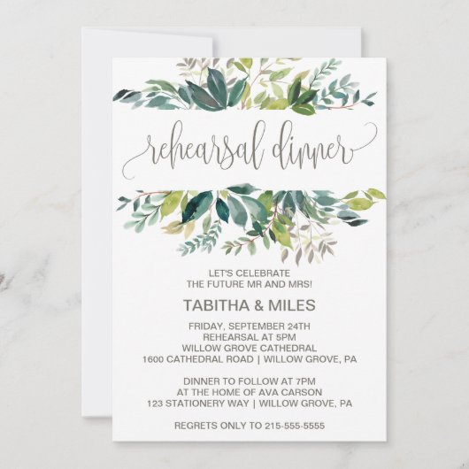 Invitation Dîner de la répétition de flammes (Devant)