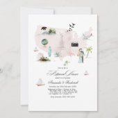 Invitation Dîner de la répétition de mariage de destination a (Devant)