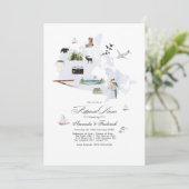 Invitation Dîner de la répétition de mariage de destination d (Debout devant)