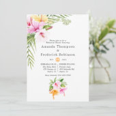 Invitation Dîner de la répétition de mariage de plage florale (Debout devant)