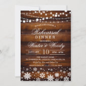 Invitation Dîner de la répétition de mariage d'hiver Invitati (Devant)