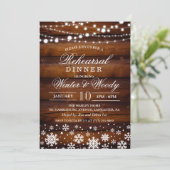 Invitation Dîner de la répétition de mariage d'hiver Invitati (Debout devant)
