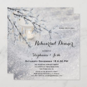 Invitation Dîner de la répétition de mariage d'hiver Invitati (Devant / Derrière)