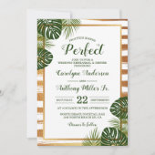 Invitation Dîner de la répétition de mariage Palm Leaf Beach (Devant)