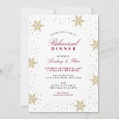 Invitation Dîner de la répétition de Noël rouge et or Invitat (Devant)