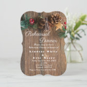 Invitation Dîner de la répétition de Noël rustique (Debout devant)