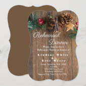 Invitation Dîner de la répétition de Noël rustique (Devant / Derrière)