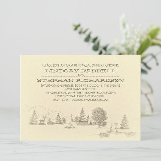 Invitation Dîner de la répétition du camping (Debout devant)