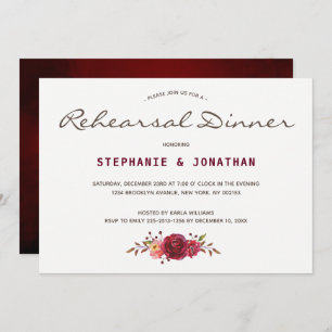 Invitation Dîner de la répétition générale des Red Roses de B