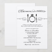 Invitation Dîner de la répétition noire et boire et être mari (Devant / Derrière)