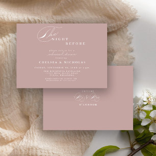 Invitation Dîner de la Veille de Répétition Rose Poussiéreuse