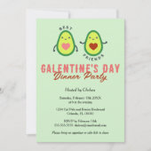 Invitation Dîner de l'Avocado Cute Galentine's Day (Devant)