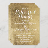 Invitation Dîner de luxe de répétition de feuille d'or de (Devant / Derrière)