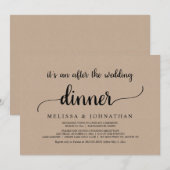 Invitation Dîner de Mariage Champêtre et Romantique pour une  (Devant / Derrière)