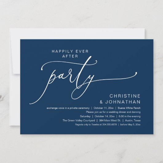 Invitation Dîner de Mariage Dansant pour un Bonheur Éternel (Devant)