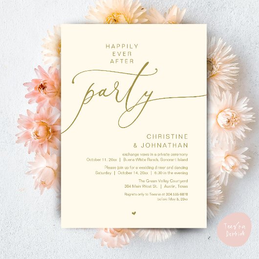 Invitation Dîner de Mariage Dansant Pour un Bonheur Éternel