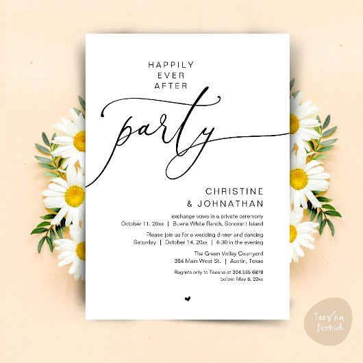 Invitation Dîner de Mariage Dansant pour une Fin Heureuse