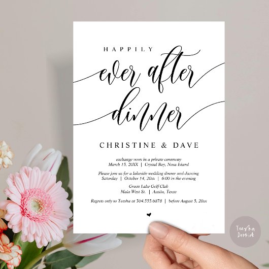 Invitation Dîner de Mariage en Intime et Danse