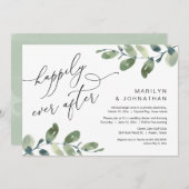 Invitation Dîner de Mariage en Intime Eucalyptus Pour Toujour (Devant / Derrière)