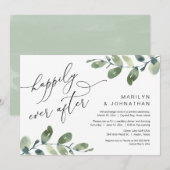 Invitation Dîner de Mariage en Intime Eucalyptus Pour une Fin (Devant / Derrière)