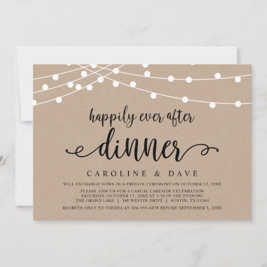 Invitation Dîner de Mariage Fugace et Éternel (Devant)