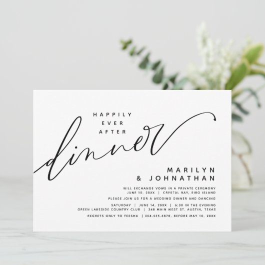 Invitation Dîner de Mariage Fugace Moderne et Éternel (Debout devant)