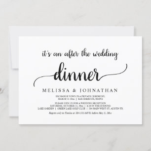 Invitation Dîner de Mariage Fugitif Heureux à Tout Jamais