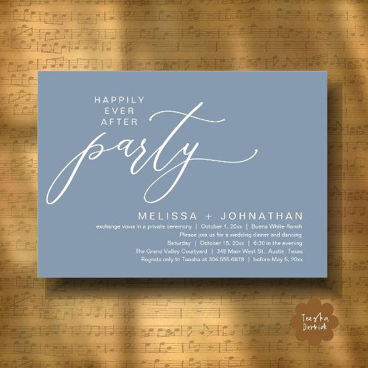 Invitation Dîner de Mariage Intime et Romantique