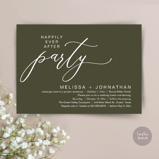 Invitation Dîner de Mariage Intime et Romantique