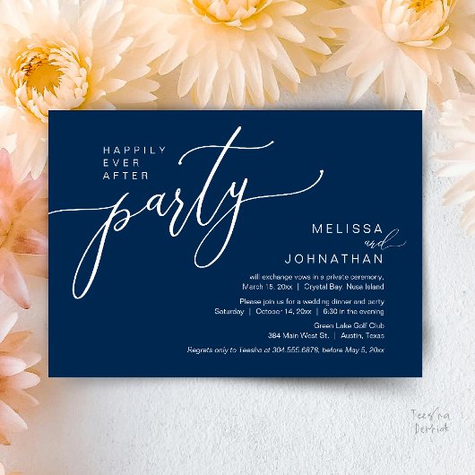 Invitation Dîner de Mariage Intime Happily Ever After