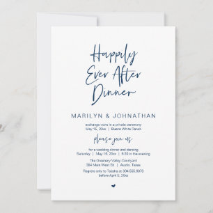 Invitation Dîner de mariage moderne et heureux pour toujours