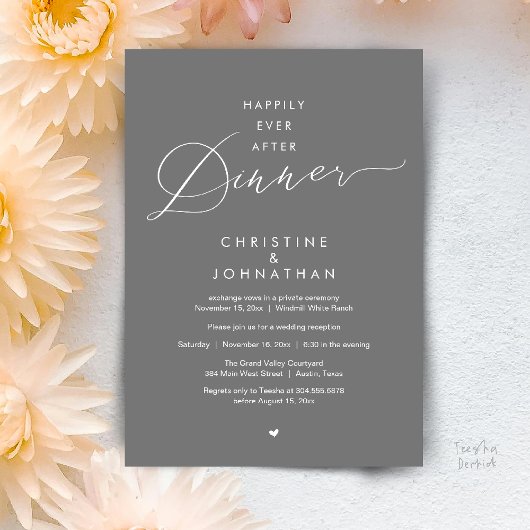 Invitation Dîner de Mariage Moderne Réception de Mariage Heur