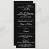 Invitation Dîner de mariage noir blanc (Devant / Derrière)