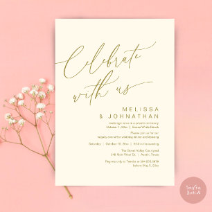 Invitation Dîner de mariage romantique, Célébrez avec nous