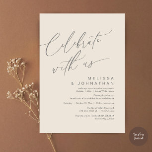 Invitation Dîner de mariage romantique, Célébrez avec nous