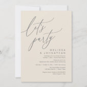 Invitation Dîner de mariage romantique dansant, faisons la fê (Devant)