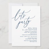 Invitation Dîner de mariage romantique Danse, Faisons la fête (Devant)