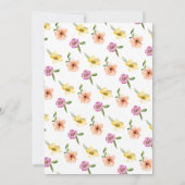 Invitation Dîner de mariée à l'aquarelle jaune et violet (Dos)