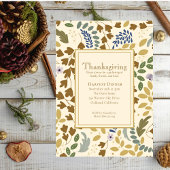 Invitation Dîner de moisson Thanksgiving Rustic Elegant