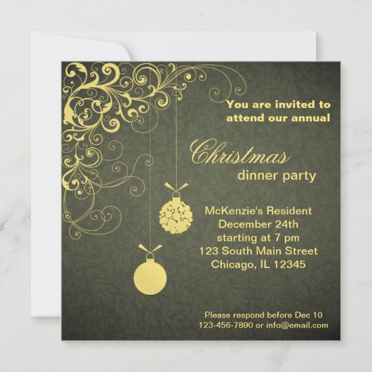 Invitation Dîner de Noël (Devant)
