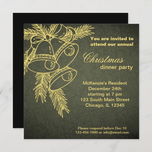 Invitation Dîner de Noël (Devant / Derrière)