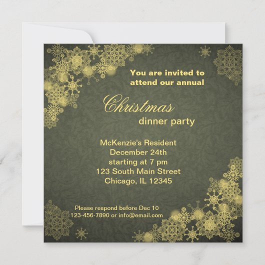Invitation Dîner de Noël (Devant)